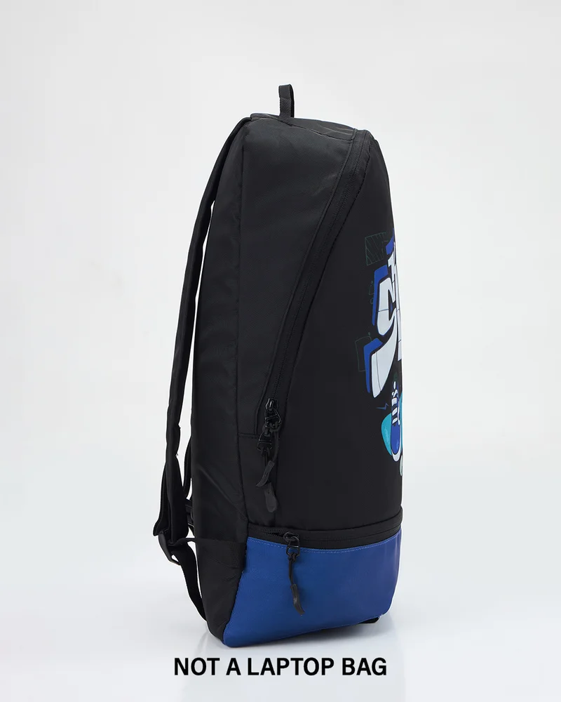 bewakoof Unisex Black & Blue Skater Printed Backpack